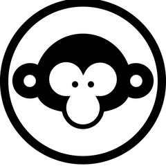 Monkey head cartoon symbol