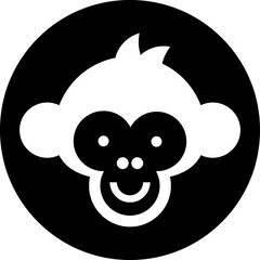 Monkey head cartoon symbol