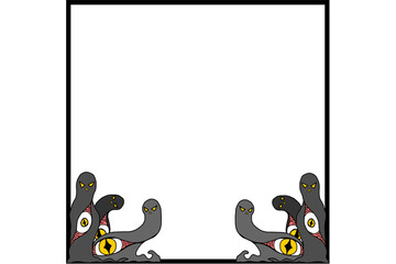 Halloween Frame Border on a freaky big-eyed monster theme