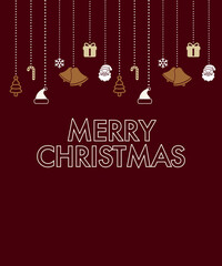 Merry Christmas greeting card with text and decorations, graphic design illustration wallpaper, abstract festive background
