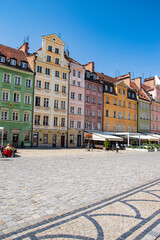 Historic tenement houses in Wroclaw's Old Town on a sunny day. Summer. - 542736961