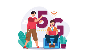5G Technology Illustration concept on white background