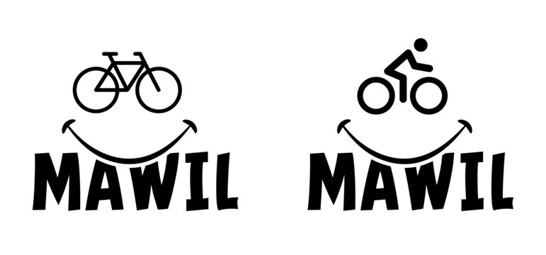 Mawil Is An American Abbreviation For Middle-aged Women In Lycra; Or Middle-aged Woman In Cycling Suits. Cartoon Cycling Symbol. World Bicycle Day. Sport Cyclist. Old Lady On A Bike. 