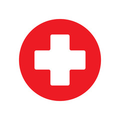 First aid medical sign flat icon for apps and website. Vector illustration isolated on white background