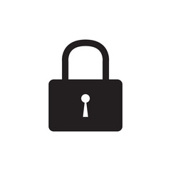 Security lock flat icon for apps. Vector illustration isolated on white background