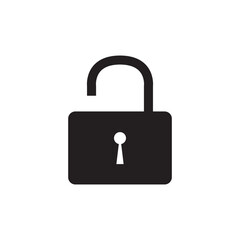 Security unlock flat icon for apps. Vector illustration isolated on white background