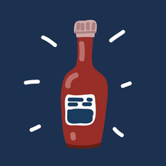 Cartoon vector illustration of sauce bottle