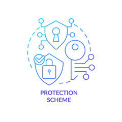 Data protection blue gradient concept icon. App safety. Personal information. Secure online banking feature abstract idea thin line illustration. Isolated outline drawing. Myriad Pro-Bold font used
