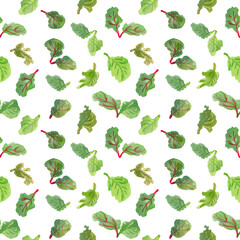 Watercolor seamlless pattern with vegetables. Transparent layer.