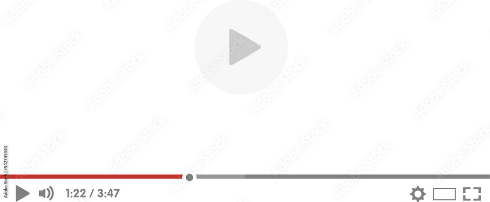 Wall mural flat video player template for web and mobile apps