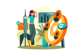 Target Audience Illustration concept on white background