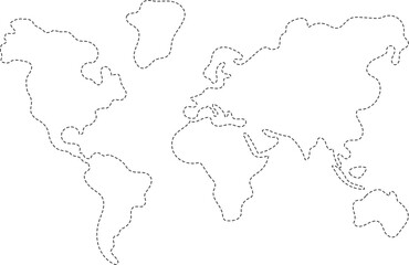 Dotted map of world. Illustration