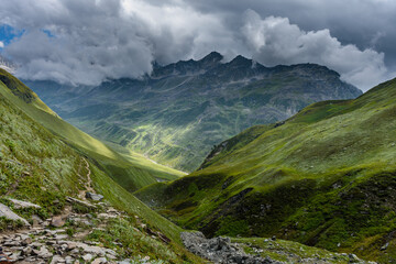 Beautiful Mountain landscape of Pin Bhabha Pass in Himachal Pradesh, India