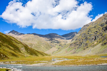 Beautiful Mountain landscape of Pin Bhabha Pass in Himachal Pradesh, India
