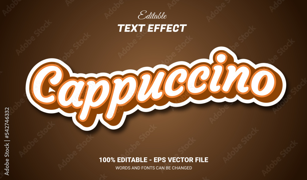 Canvas Prints cappuccino editable text effect vintage retro style vector template design