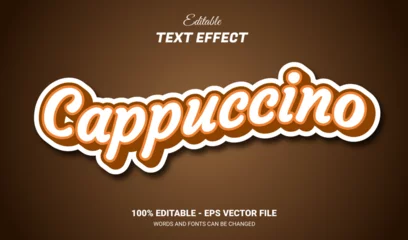 Foto op Plexiglas cappuccino editable text effect vintage retro style vector template design © Riskidesign