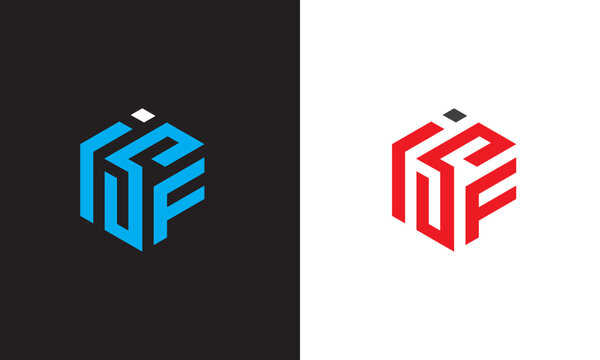 ISF  letter hexagon logo design.