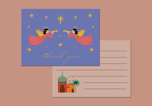Thank You Card with Angels 