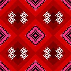 red seamless geometric ethnic pattern background