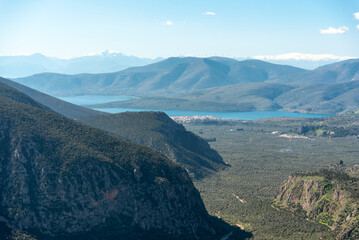 landscape panoramic mountain view in greece
