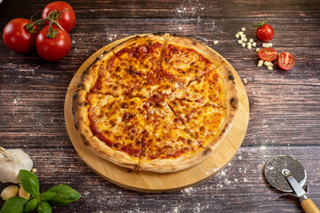 Pizza Margherita freshly baked