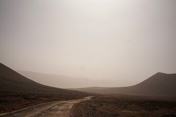 Fototapeta na wymiar landscape during calima Canary Islands