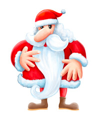 Santa Claus confused isolated on white