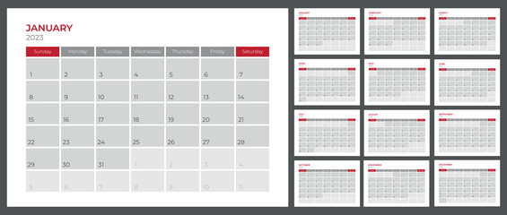 Calendar 2023 for desk