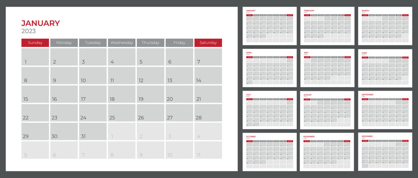 Calendar 2023 for desk