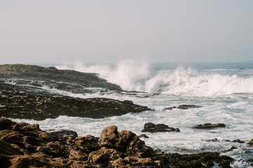 Praia de memoria Porto Portugal. Magnificent Atlantic ocean splashing