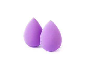 Beauty blender isolated on white background. Bright sponges for cosmetics. Makeup products. Beauty concept. MOCKUP.