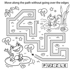 Handwriting practice sheet. Simple educational game or maze. Coloring Page Outline Of cartoon little frogs. Two fun friends. Coloring book for kids.