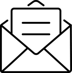 Mail, e-mail, message line icon