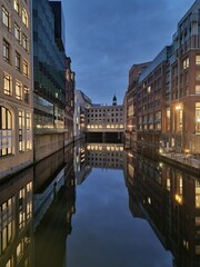 city canal at night