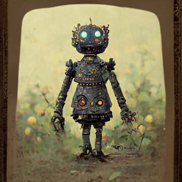 Robot Doll Machine Artwork Portrait