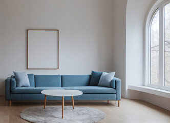 Teal sofa in the living room