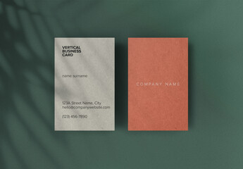 Vertical Business Card, Poster Mockup with Editable Background