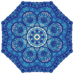 Abstract Medallion ethnic Blue geometric mandala background