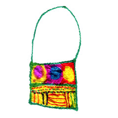 watercolor colorful bright element design boho bag