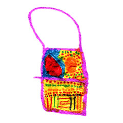 watercolor colorful bright element design boho bag