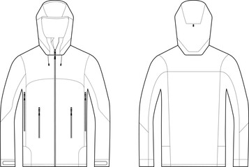 Technical Shell Jacket Design, Waterproof Windproof Jacket for Hiking