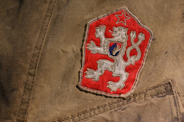 Czechoslovakia state emblem jacket patch - obrazy, fototapety, plakaty