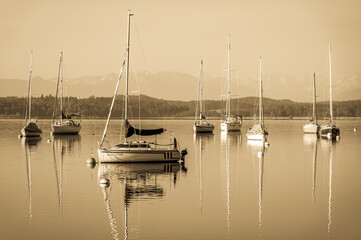 sailboats in tutzing - lake starnberg - bavaria