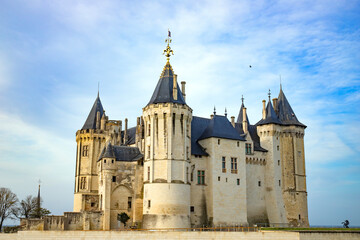 Fototapeta na wymiar Saumur et le chateau sur la loire 