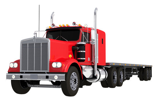 Flat Trailer Truck PNG