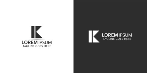 Outstanding Professional Elegant Trendy Awesome Artistic Black And White Color K Initial Based Alphabet Icon Logo.