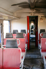 interior of an abandoned train