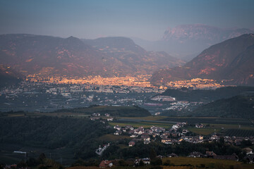 Eppan autumn landscape in South Tyrol, Italy
