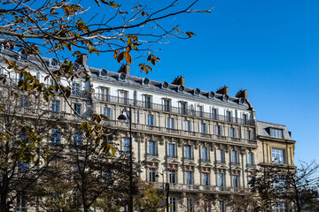 Paris, beautiful building boulevard Malhesherbes, in a luxury district 
