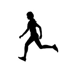  silhouette of a runner, a run woman, run girl, - vector illustrationning